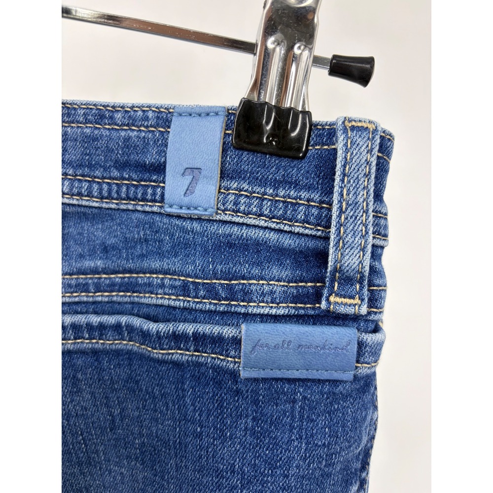 7 For All Mankind Darted Boyfriend Jogger Jeans Blue Italian Fabric 30 - Picture 4 of 8
